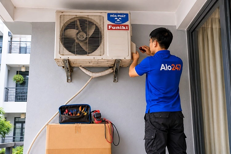 Thợ alo247 sửa điều hoà không mát tại Kiến Hưng