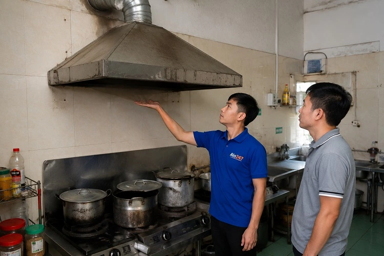 Thợ alo247 sửa máy hút mùi công nghiệp
