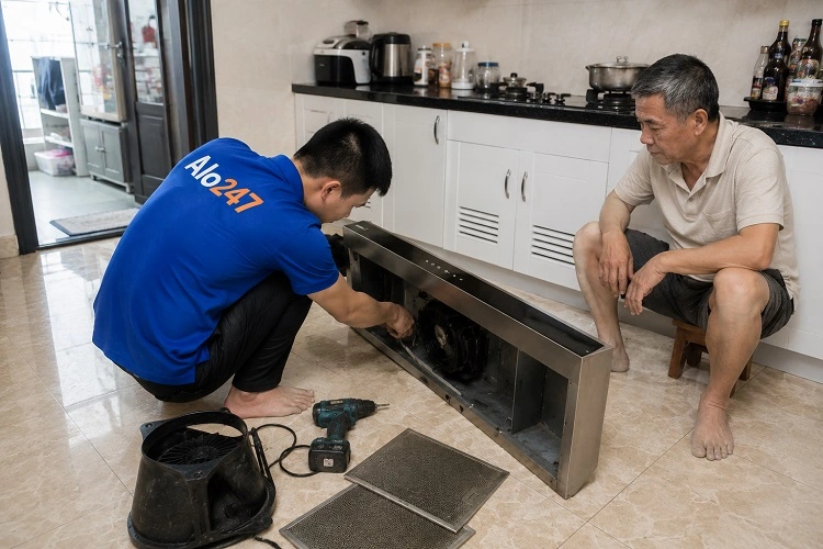 Thợ alo247 sửa máy hút mùi tại Đại Mỗ