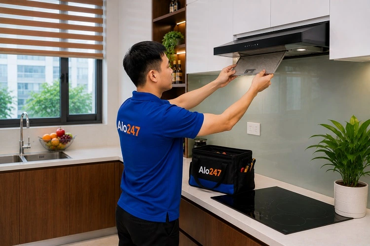 Thợ alo247 sửa máy hút mùi tại Nghĩa Đô