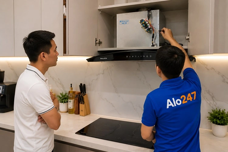 Thợ alo247 sửa máy hút mùi tại Ngọc Hà