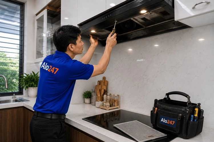 Thợ alo247 sửa máy hút mùi tại Phú Diễn