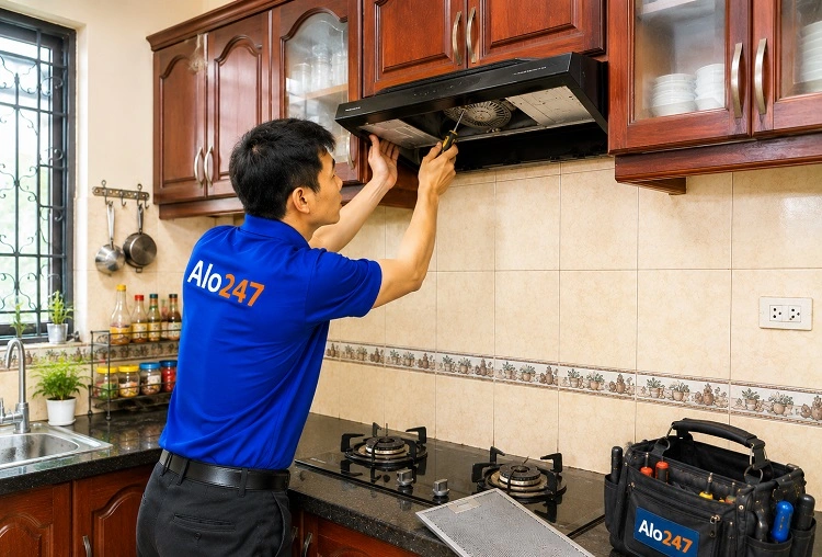 Thợ alo247 sửa máy hút mùi tại Phú Thượng