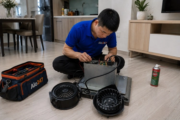 Thợ alo247 sửa máy hút mùi tại Thanh Liệt