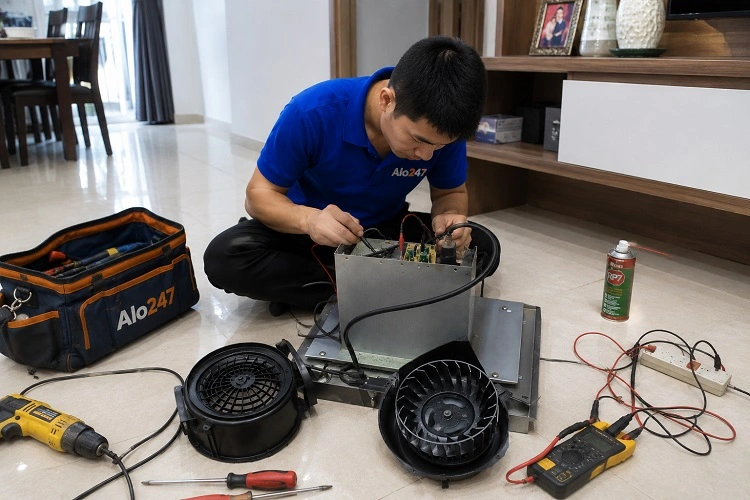 Thợ alo247 sửa máy hút mùi tại Thanh Trì