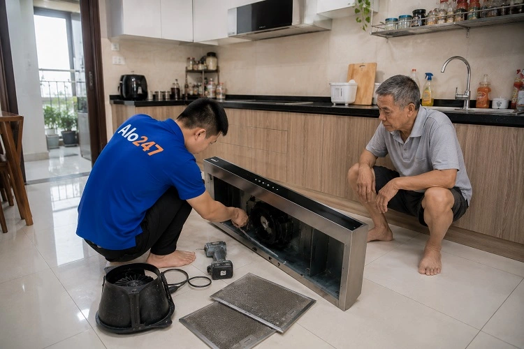 Thợ alo247 sửa máy hút mùi tại Xuân Phương