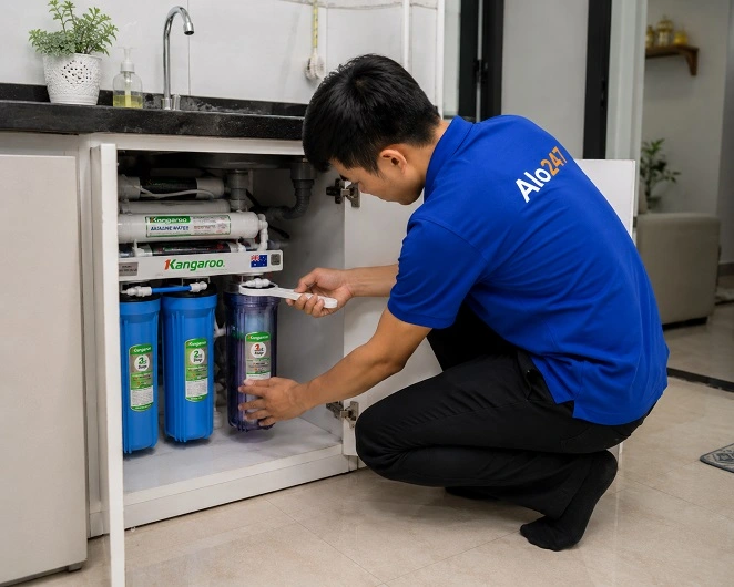 Thợ alo247 sửa máy lọc nước máy chạy liên tục không ngắt tại Kiến Hưng