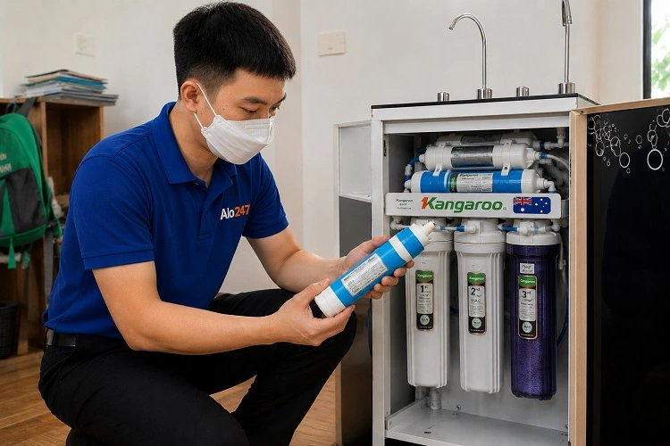 Thợ alo247 thay lõi lọc của máy lọc nước tại Ô chợ Dừa