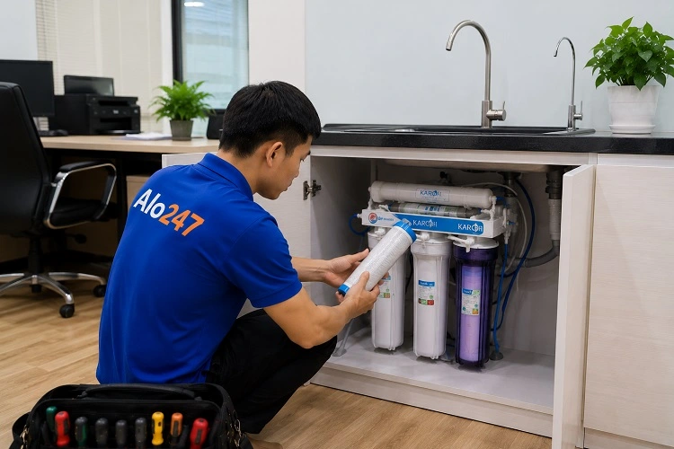Thợ alo247 thay lõi lọc máy lọc nước tại Hoàng Liệt