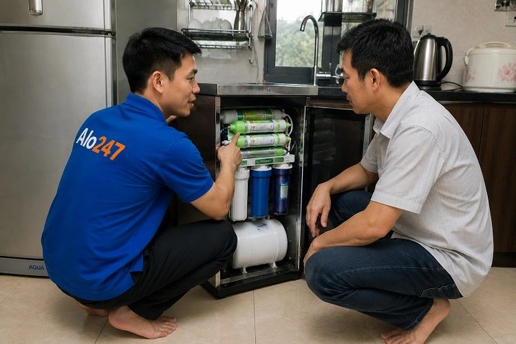 Thợ alo247 trao đổi phương án Sửa máy lọc nước tại Phú Diễn