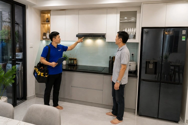 Thợ alo247 trao đổi và ký bảo hành