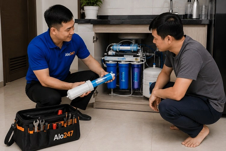 Thợ alo247 tư vấn phương án sửa máy lọc nước tại Giảng Võ