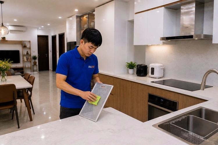 Thợ alo247 vệ sinh máy hút mùi tại Bồ Đề