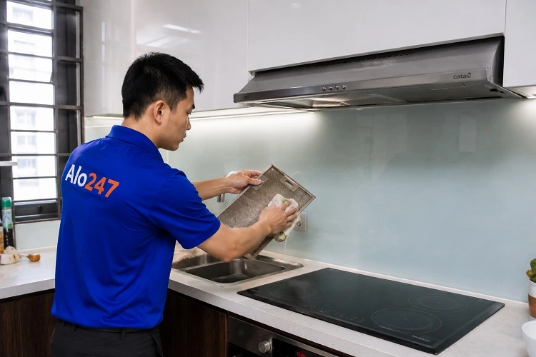 Thợ alo247 vệ sinh máy hút mùi tại Khương Đình