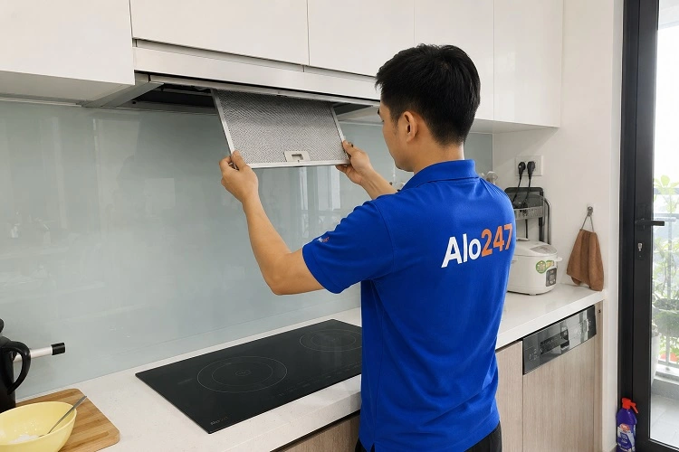 Thợ alo247 vệ sinh máy hút mùi tại Nội Bài