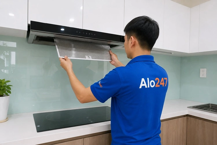Thợ alo247 vệ sinh máy hút mùi tại Sóc Sơn