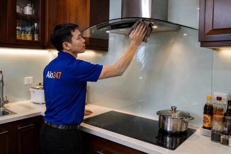 Thợ alo247 vệ sinh máy hút mùi tại Xuân Đỉnh sau khi sửa chữa