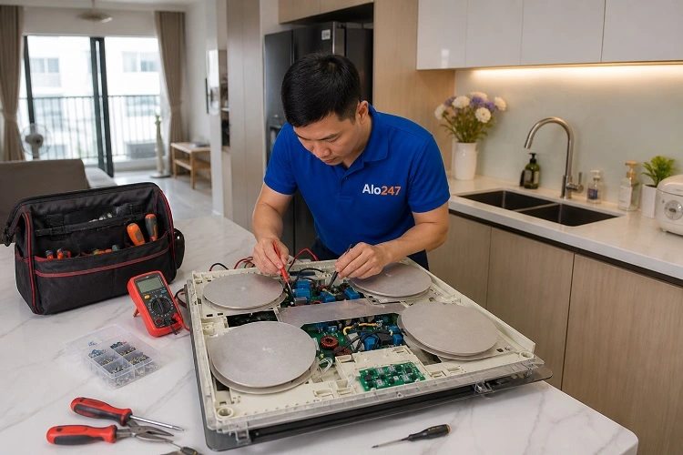 Thợ sửa bếp từ bosch của alo247