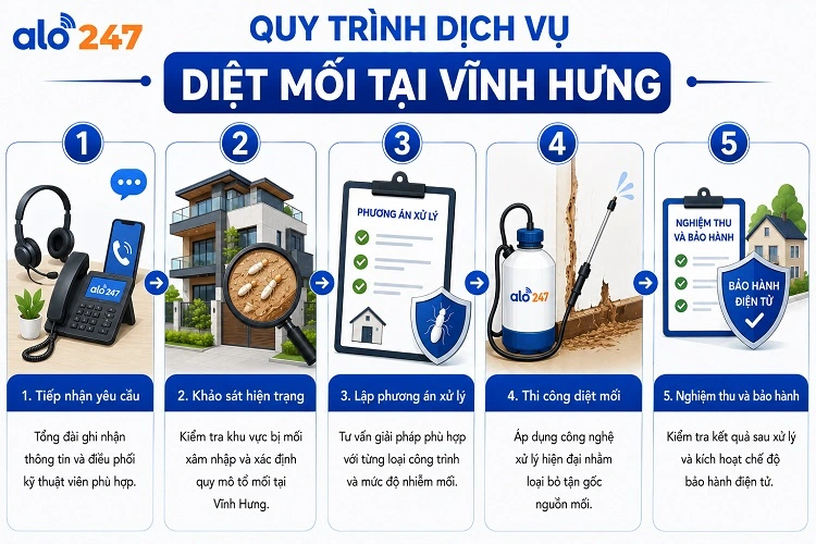 5 bước trong dịch vụ xử lý côn trùng tận gốc của alo247