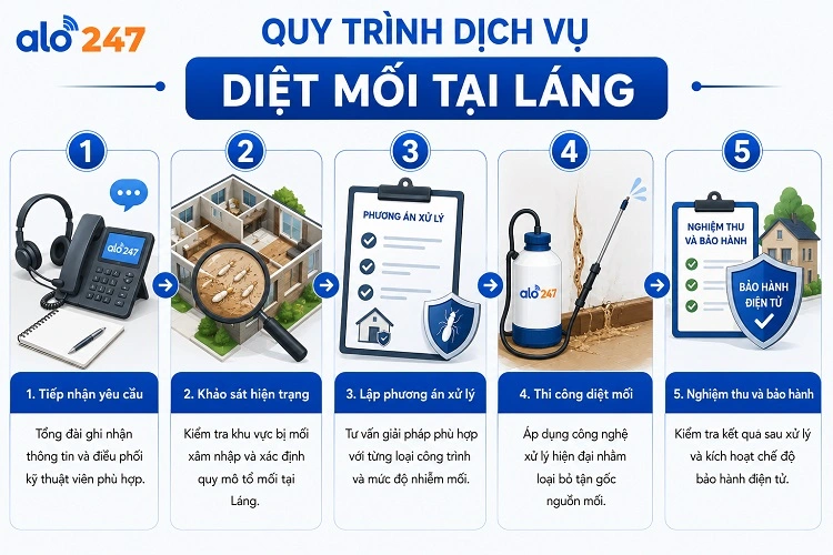 Alo247 Quy trình dịch vụ xử lý côn trùng tận gốc