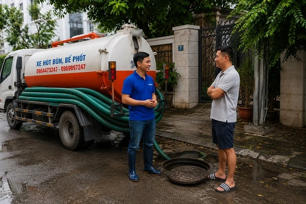 Alo247 dịch vụ hút bể phốt chuyên nghiệp và sạch sẽ tại Giảng Võ