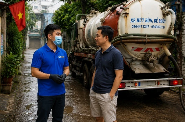 Alo247 dịch vụ hút bể phốt chuyên nghiệp và sạch sẽ tại Ngọc Hà
