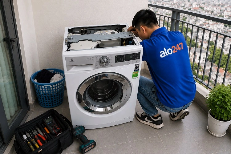Thợ alo247 sửa chữa máy giặt tại nhà Vĩnh Hưng