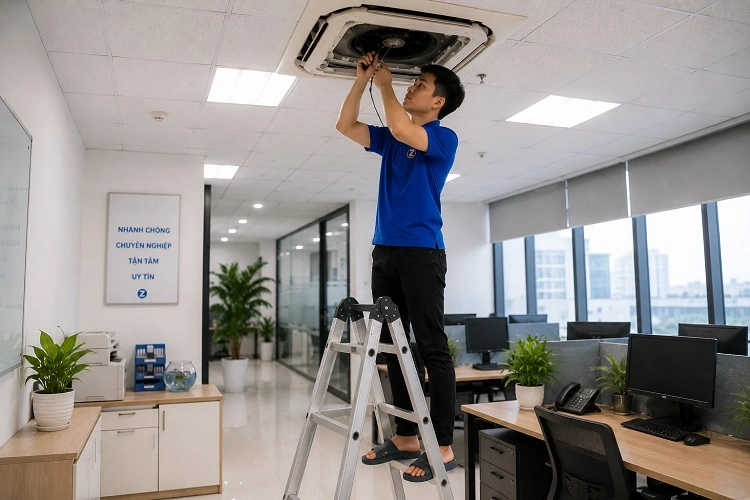Thợ alo247 sửa điều hoà âm trần tại Ngọc Hồi