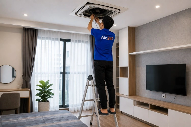 Thợ alo247 sửa điều hoà âm trần tại Thanh Liệt