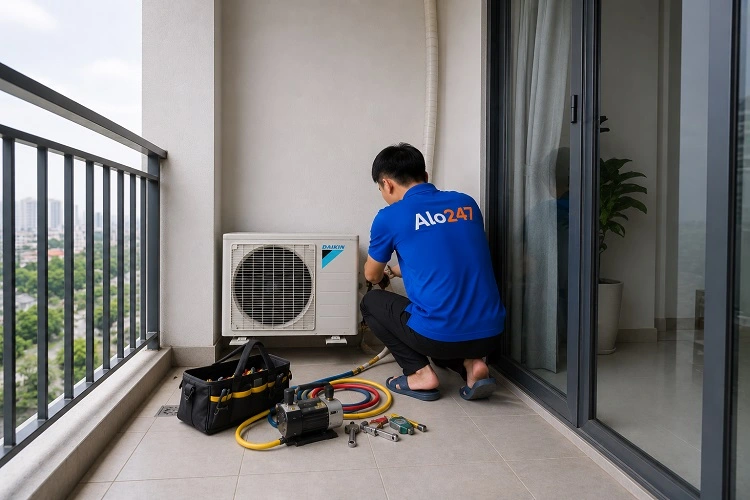 Thợ alo247 sửa điều hoà tại Ngọc Hồi