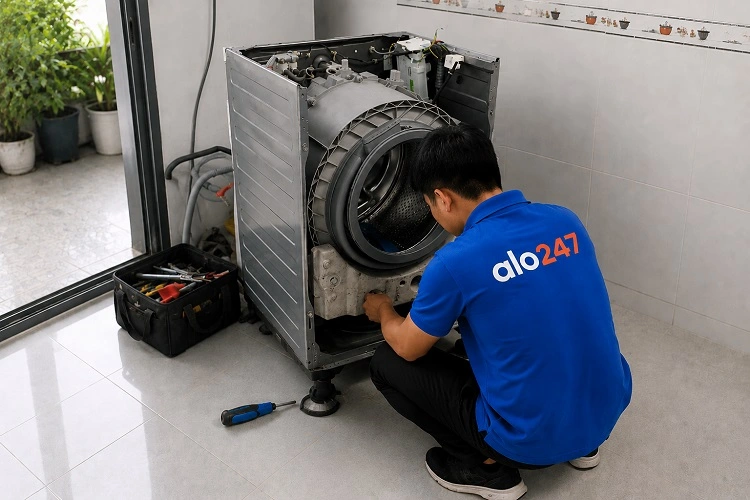 Thợ alo247 sửa máy giặt tại Nội Bài