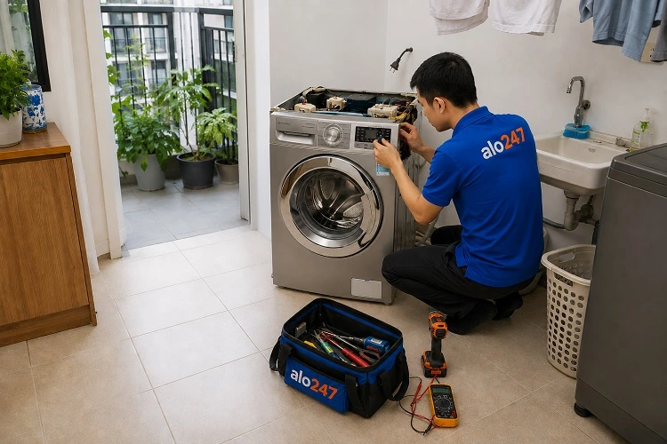 Thợ alo247 sửa máy giặt tại nhà Tây Mỗ