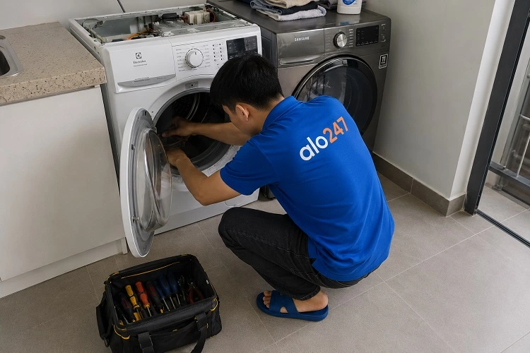 Thợ alo247 sửa máy sấy quần áo Electrolux