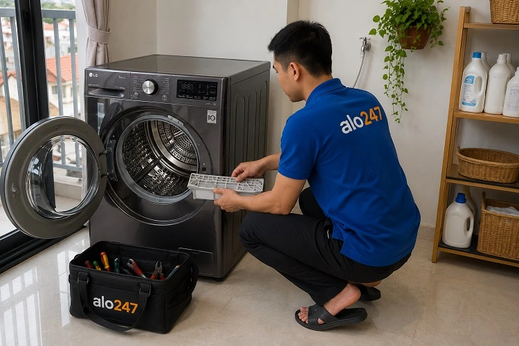 Thợ alo247 sửa máy sấy quần áo LG tại nhà