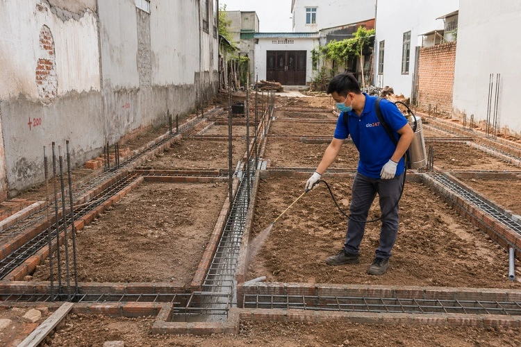 Thợ alo247 thi công chống mối công trình tại Bạch Mai