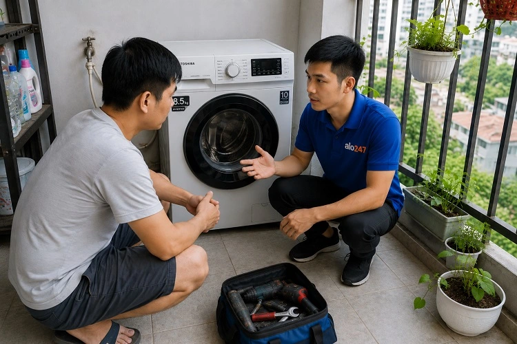 Thợ alo247 tư vấn phương án sửa chữa máy giặt tại nhà ở Kim Liên