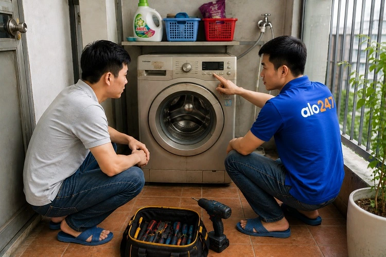 Thợ alo247 tư vấn phương án sửa máy giặt tại Hoàng Liệt