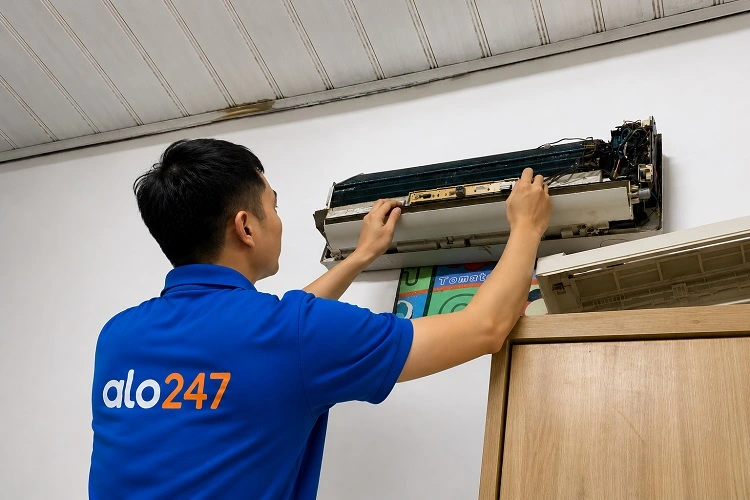 Thợ alo247 vệ sinh bảo dưỡng điều hoà LG
