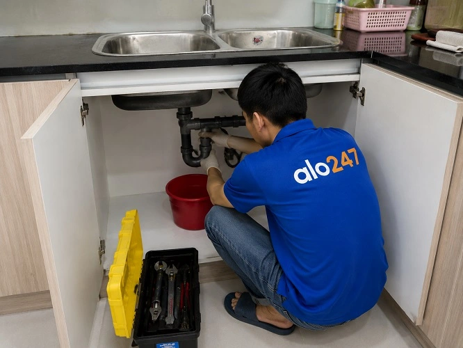 Alo247 Dịch vụ thông tắc bồn rửa chén bát triệt để uy tín tại Láng