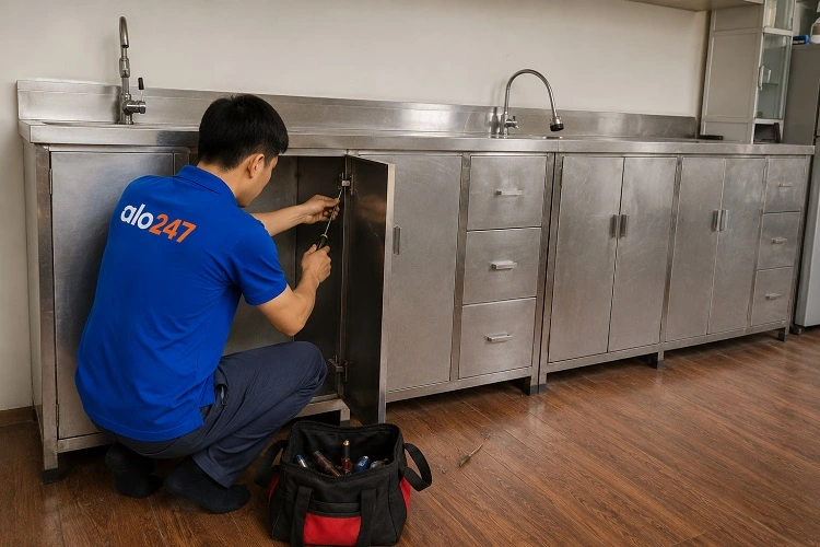 Thợ alo247 sửa chữa tủ bếp inox