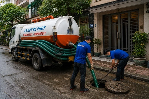 Thợ alo247 thi công hút bể phốt tại Hương Sơn