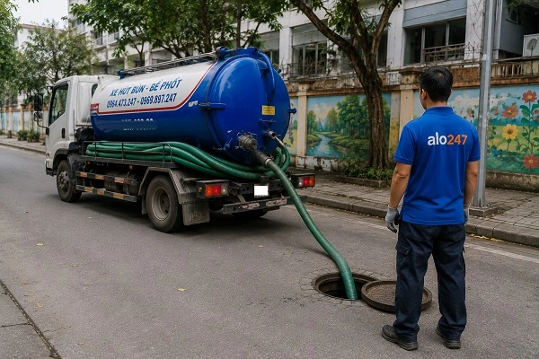 Thợ alo247 thi công hút bể phốt tại Yên Hoà