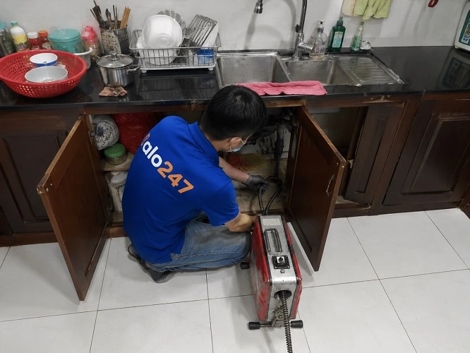 Thợ alo247 thông tắc bồn rửa bát chuyên nghiệp tại Lĩnh Nam