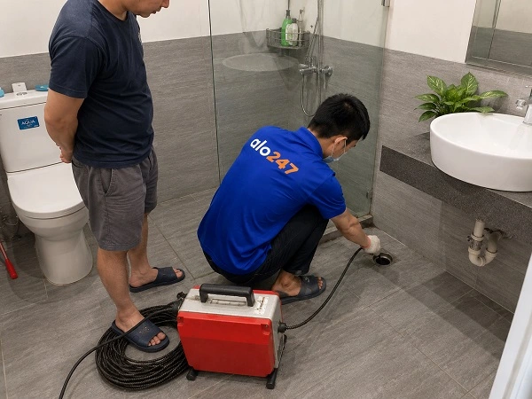 Thợ alo247 thông tắc cống nhà vệ sinh chuyên nghiệp tại Phú Diễn