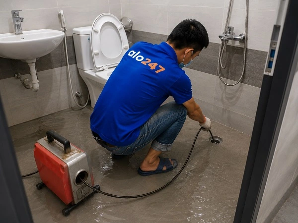 Thợ alo247 thông tắc cống nhà vệ sinh chuyên nghiệp tại Thượng Cát