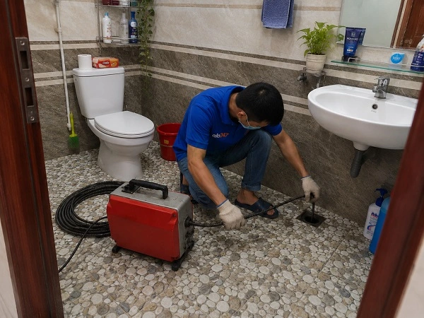 Thợ alo247 thông tắc cống nhà vệ sinh chuyên nghiệp tại Xuân Đỉnh