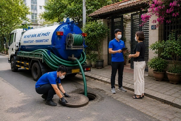 Thợ alo247 tư vấn và thi công hút bể phốt tại Thượng Cát