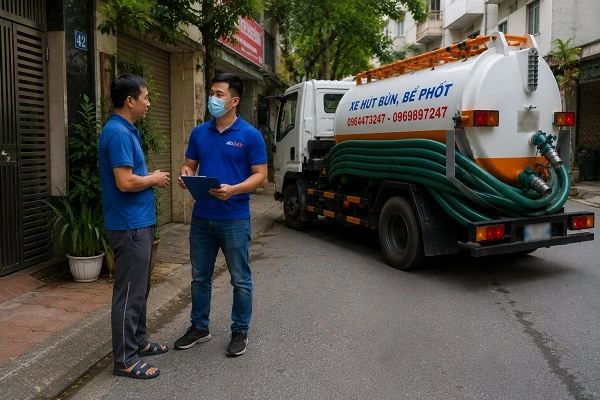 Tư vấn phương án thi công hút bể phốt phù hợp cho khách hàng tại Từ Liêm alo247