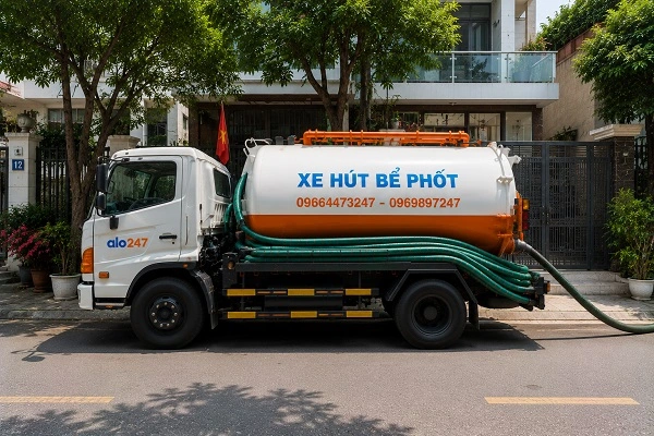 Xe bồn hút bể phốt chân không của alo247 tại Hương Sơn