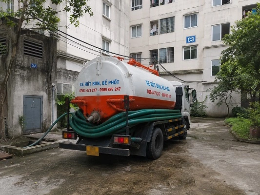 Xe bồn hút bể phốt chân không của alo247 tại Liên Minh